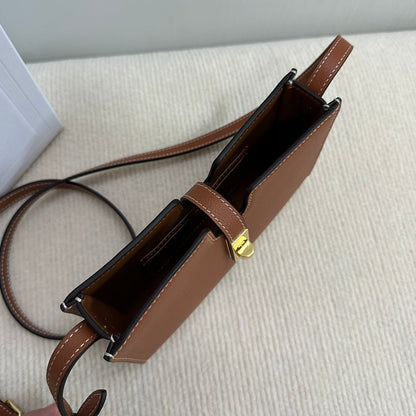 16インチ ストラップ ポシェット 18インチ ブロンズオレンジ サプルカーフスキン ゴールド金具