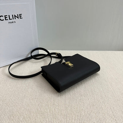 16インチ ストラップ ポシェット 18インチ ブラック サプル カーフスキン ゴールド金具