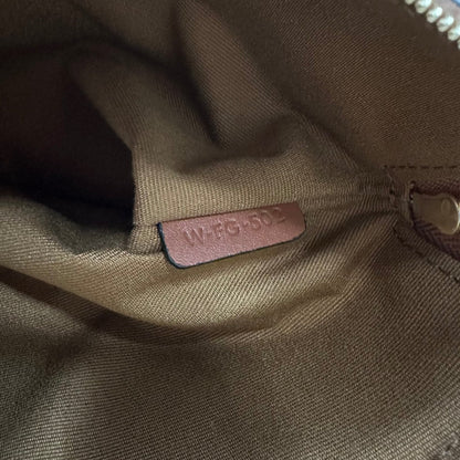 PETITE POCHETTE 25 EN TOILE TRIOMPHE NOIRE ET CUIR DE VEAU MARRON IMPRIMÉ CELINE