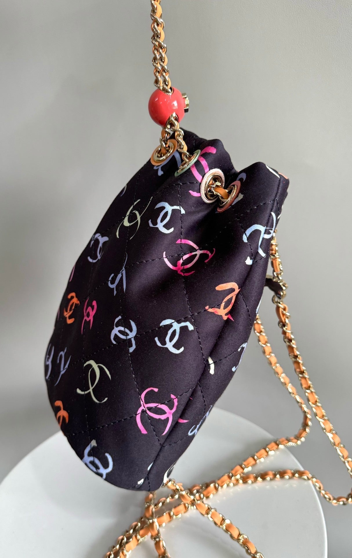 CC バックパック 22cm ブラック＆その他多数カラー プリント生地 ゴールド金具