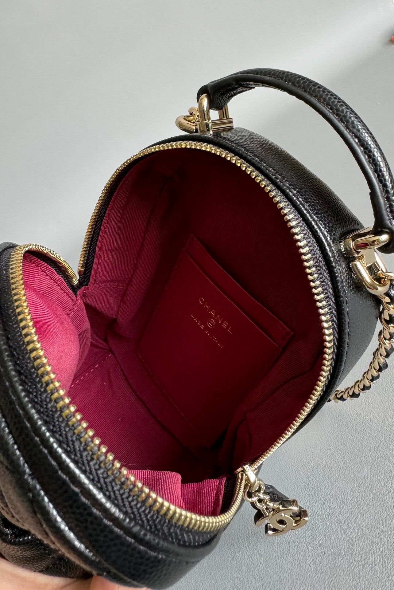 Sac à dos CC MINI 18 noir caviar clair matériel doré
