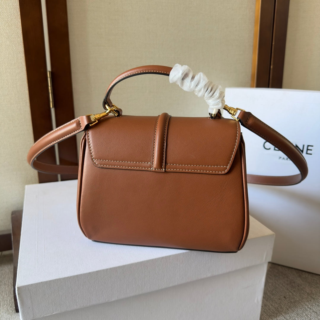 クラシックバッグ 17インチ ナツメグブラウン カーフスキン ゴールド金具