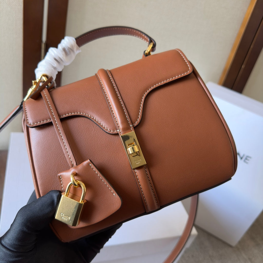 クラシックバッグ 17インチ ナツメグブラウン カーフスキン ゴールド金具
