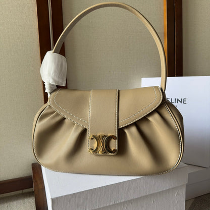 SANDALE POLLY 33 EN CUIR DE VEAU MARRON LOGO DORÉ