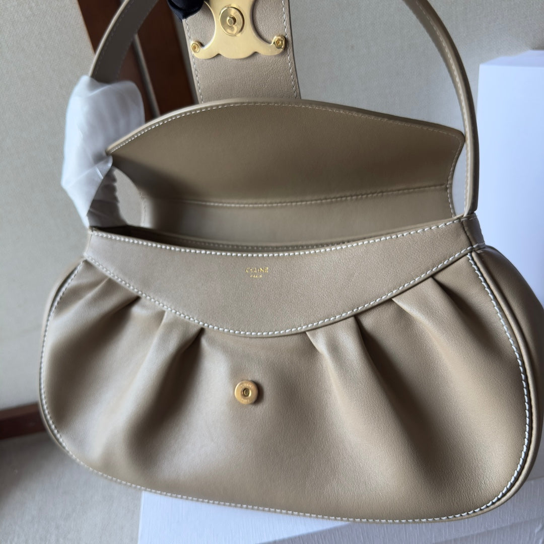 SANDALE POLLY 33 EN CUIR DE VEAU MARRON LOGO DORÉ