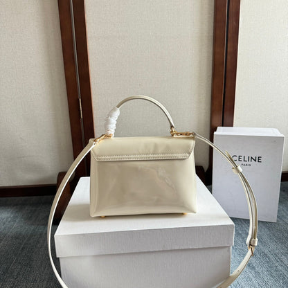 ティーン ニノ バッグ 20インチ ホワイト グロッシーカーフスキン ゴールド金具