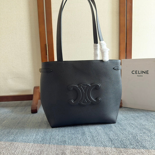 PETIT CABAS ANAÏS CUIR TRIOMPHE 28 EN CUIR DE VEAU GRAINÉ NOIR