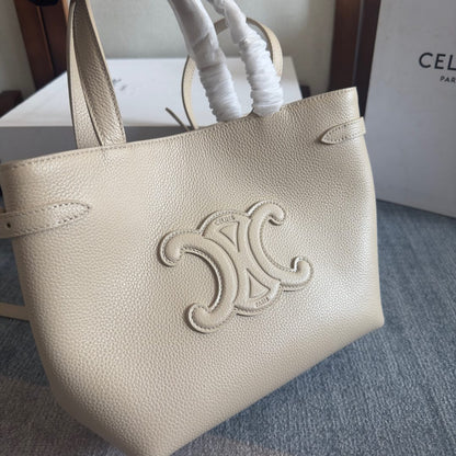 MINI CABAS ANAÏS CUIR TRIOMPHE 20 ベージュ グレイン カーフスキン