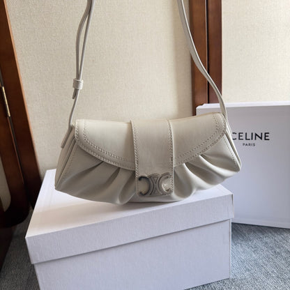 TEEN POLLY 29 EN CUIR DE VEAU BLANC AVEC QUINCAILLERIE ARGENTÉE