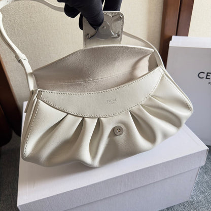 TEEN POLLY 29 EN CUIR DE VEAU BLANC AVEC QUINCAILLERIE ARGENTÉE