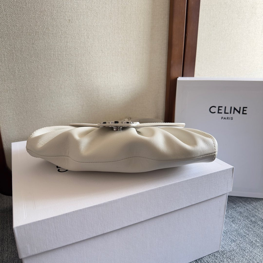 TEEN POLLY 29 EN CUIR DE VEAU BLANC AVEC QUINCAILLERIE ARGENTÉE