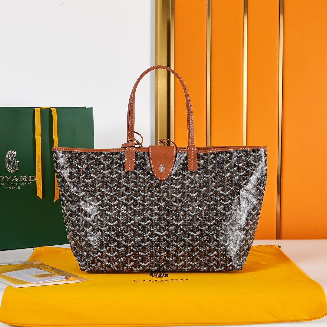 セントルイス PM 34cm ブラック＆タン キャンバス シェブローチ カーフスキン