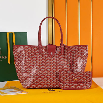 セントルイス PM 34cm ダークレッド キャンバス シェブローチ カーフスキン