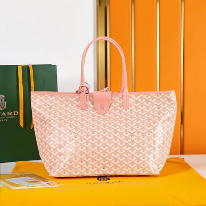 セントルイス PM 34cm ピンク キャンバス シェブローチ カーフスキン