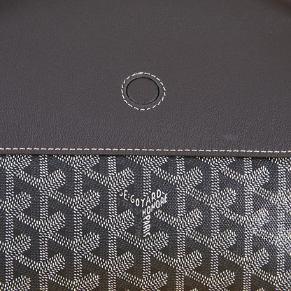 SAC ROUETTE SOUPLE 31 EN TOILE GOYARDINE NOIRE ET CUIR DE VEAU