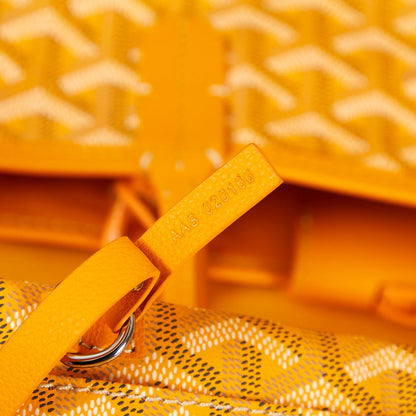 Mini sac Anjou 20 en toile goyardine jaune et cuir de veau