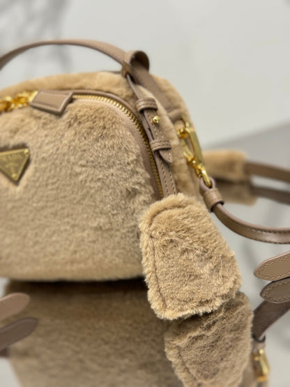 ミニショルダーバッグ 19 ベージュ ラビットファー
