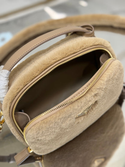 ミニショルダーバッグ 19 ベージュ ラビットファー