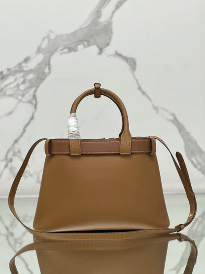 SAC CABAS AVEC CEINTURE 32 EN CUIR DE VEAU IMPORTÉ MARRON CIDRE