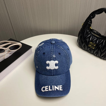Casquette Celin en tissu denim bleu 210351