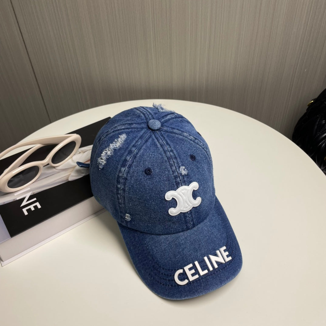 Casquette Celin en tissu denim bleu 210351