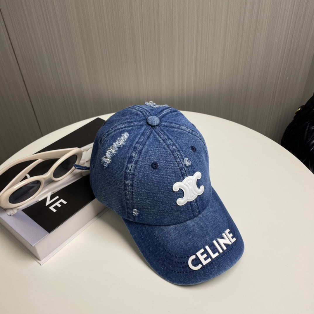 Casquette Celin en tissu denim bleu 210351