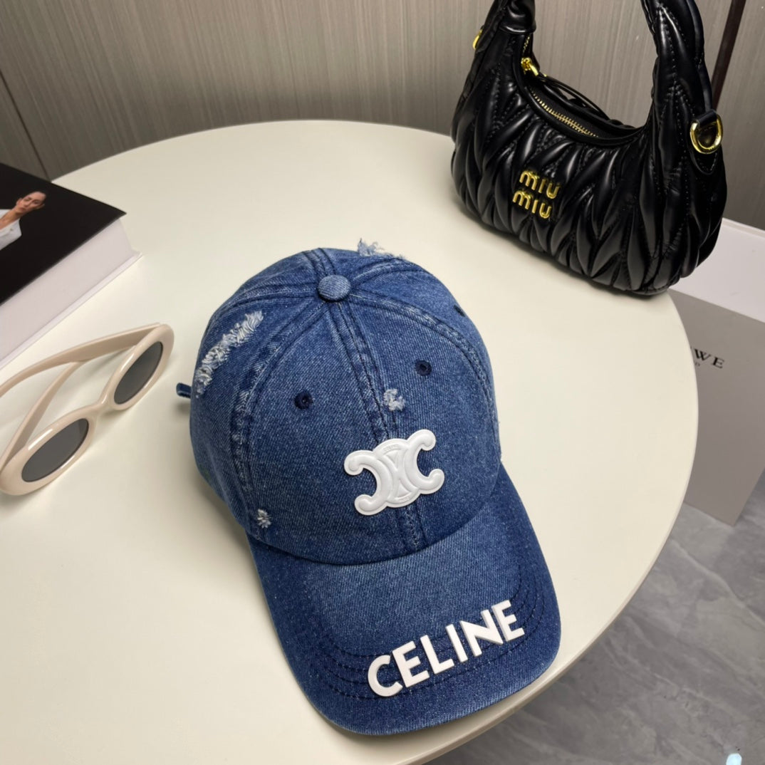 Casquette Celin en tissu denim bleu 210351