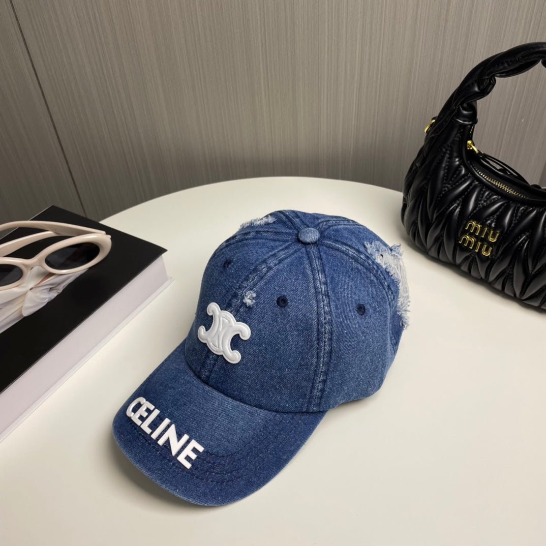 Casquette Celin en tissu denim bleu 210351