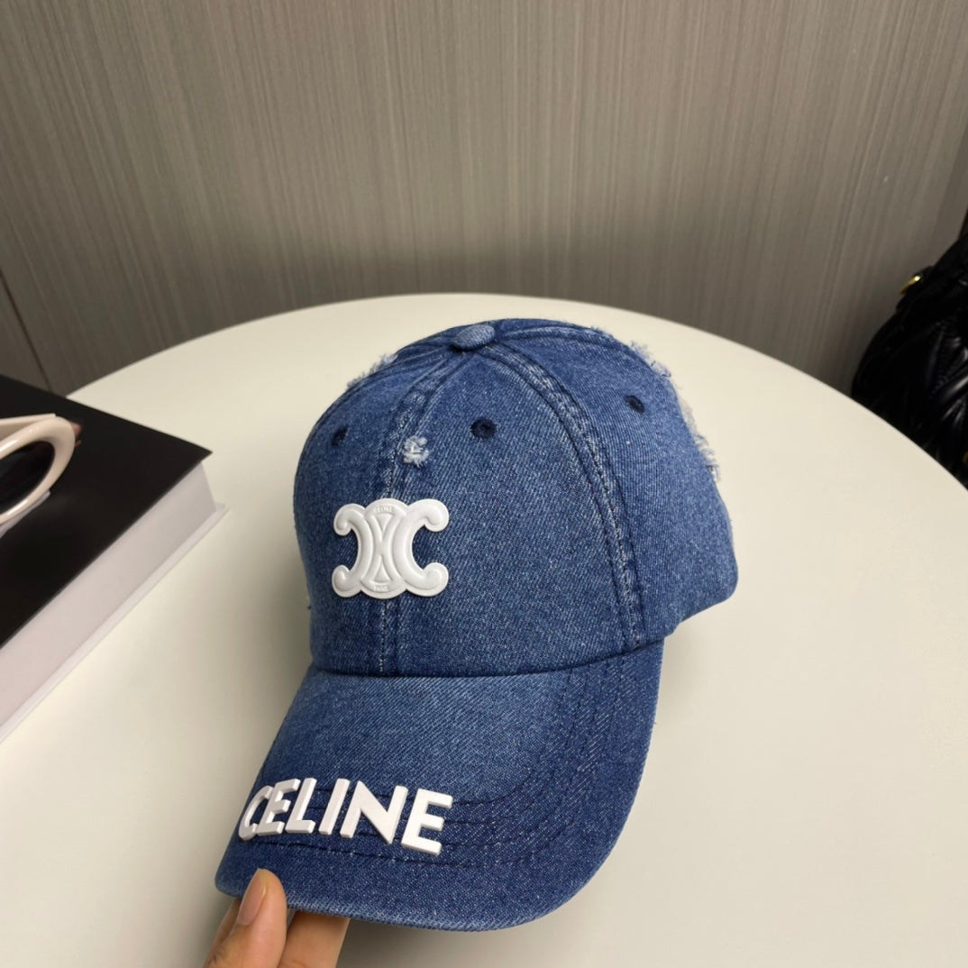 Casquette Celin en tissu denim bleu 210351