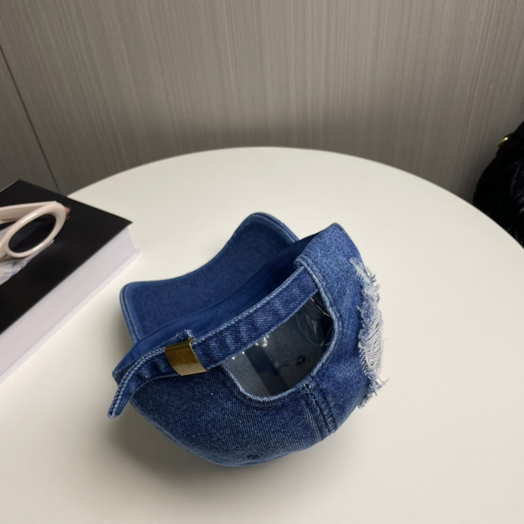 Casquette Celin en tissu denim bleu 210351