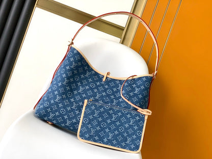Sac fourre-tout MM 39 en denim bleu monogrammé
