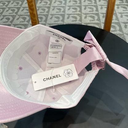 CASQUETTE DE BASEBALL EN SATIN DE SOIE ROSE CLAIR 404864 