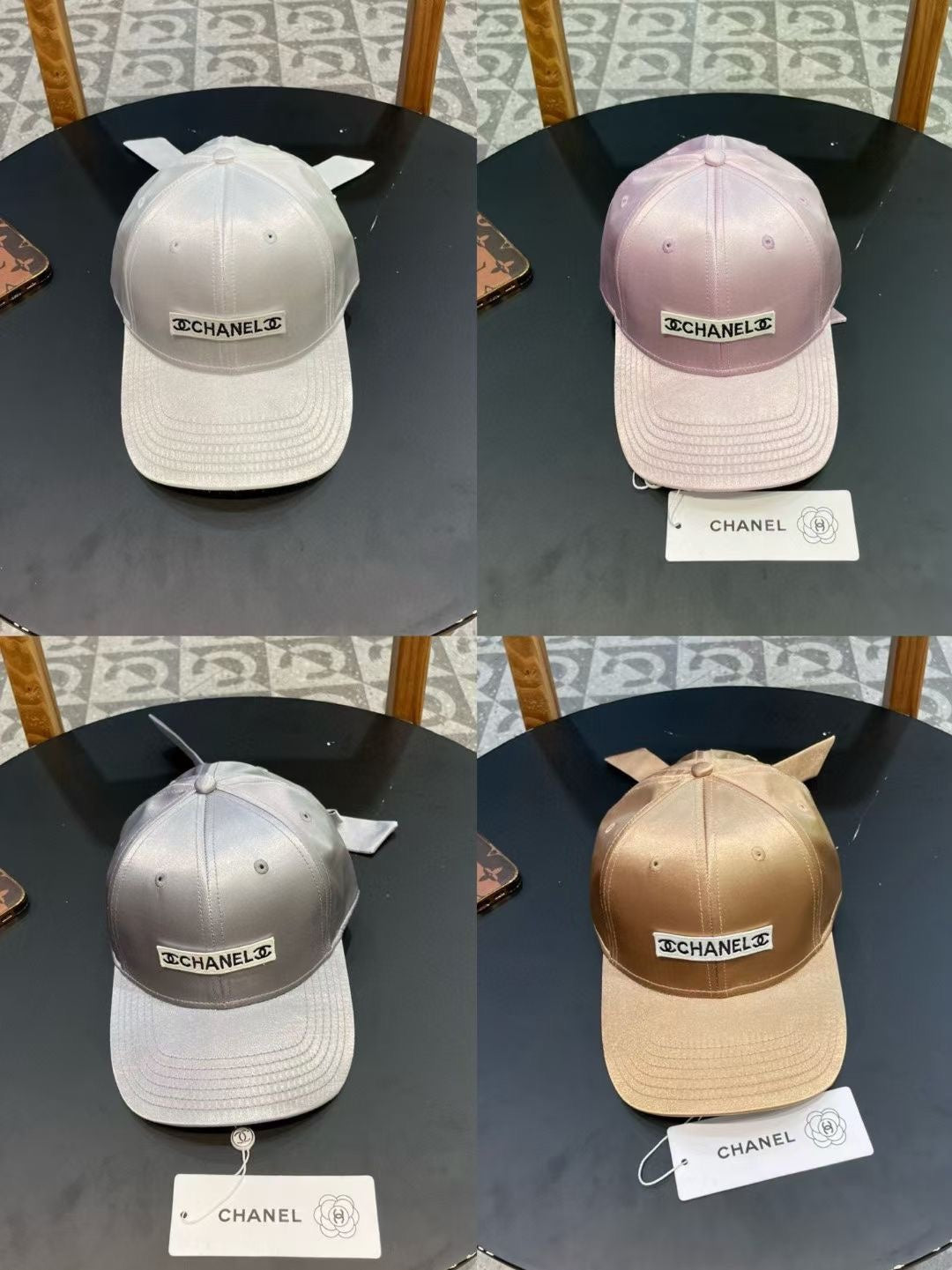 CASQUETTE DE BASEBALL EN SATIN DE SOIE ROSE CLAIR 404864 