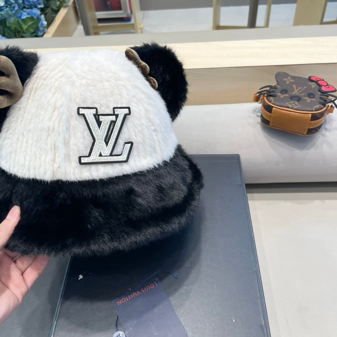 CHAPEAU DE PÊCHEUR EN MÉLANGE DE LAINE NOIRE ET DE FOURRURE DE LAPIN BLANC 409759