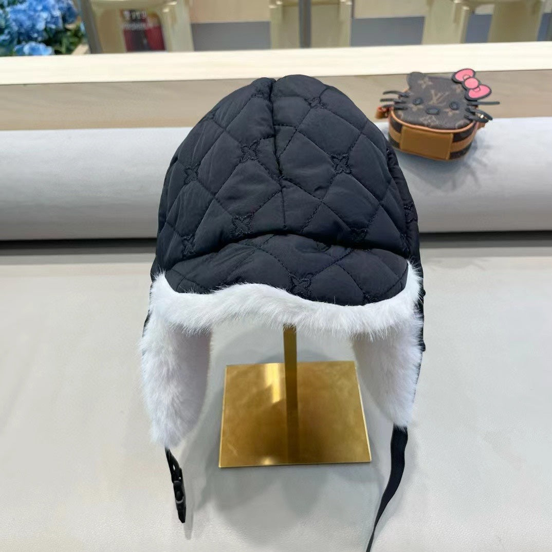 CHAPEAU DE TRAPPEUR EN COTON NOIR 411231 