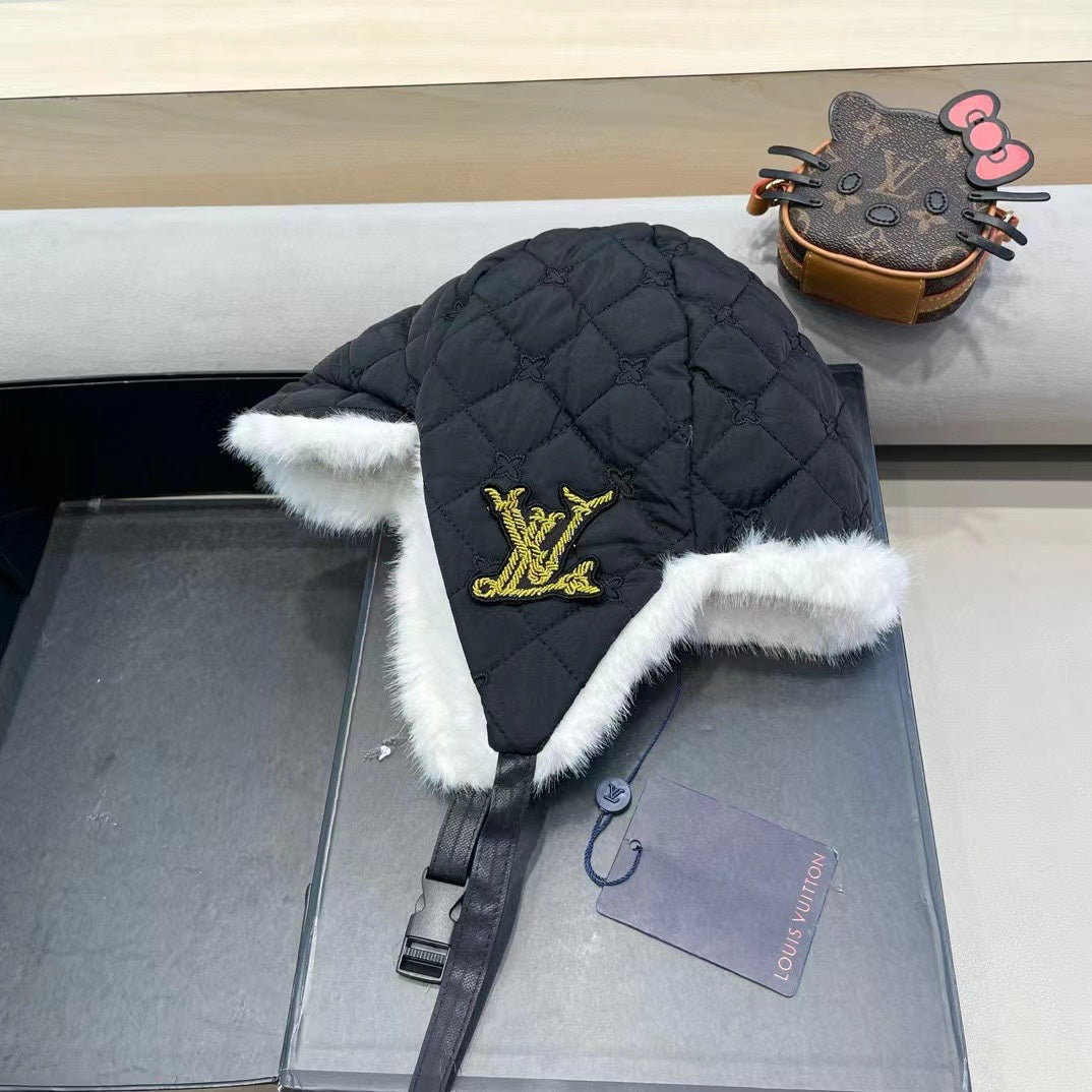 CHAPEAU DE TRAPPEUR EN COTON NOIR 411231 