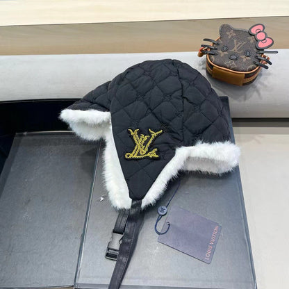 CHAPEAU DE TRAPPEUR EN COTON NOIR 411231 