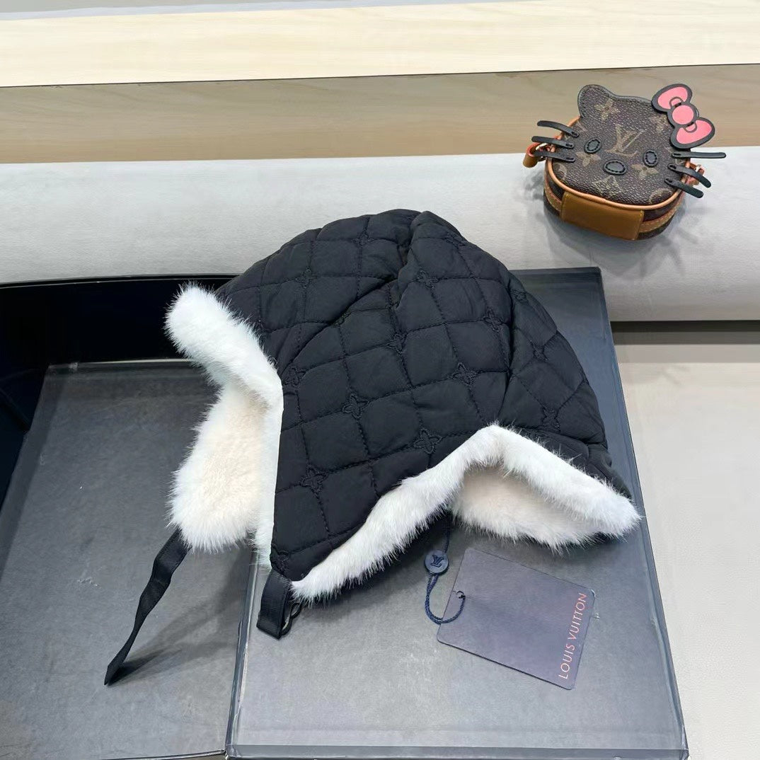 CHAPEAU DE TRAPPEUR EN COTON NOIR 411231 