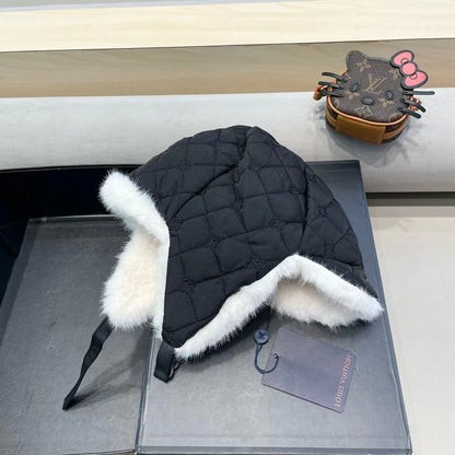 CHAPEAU DE TRAPPEUR EN COTON NOIR 411231 