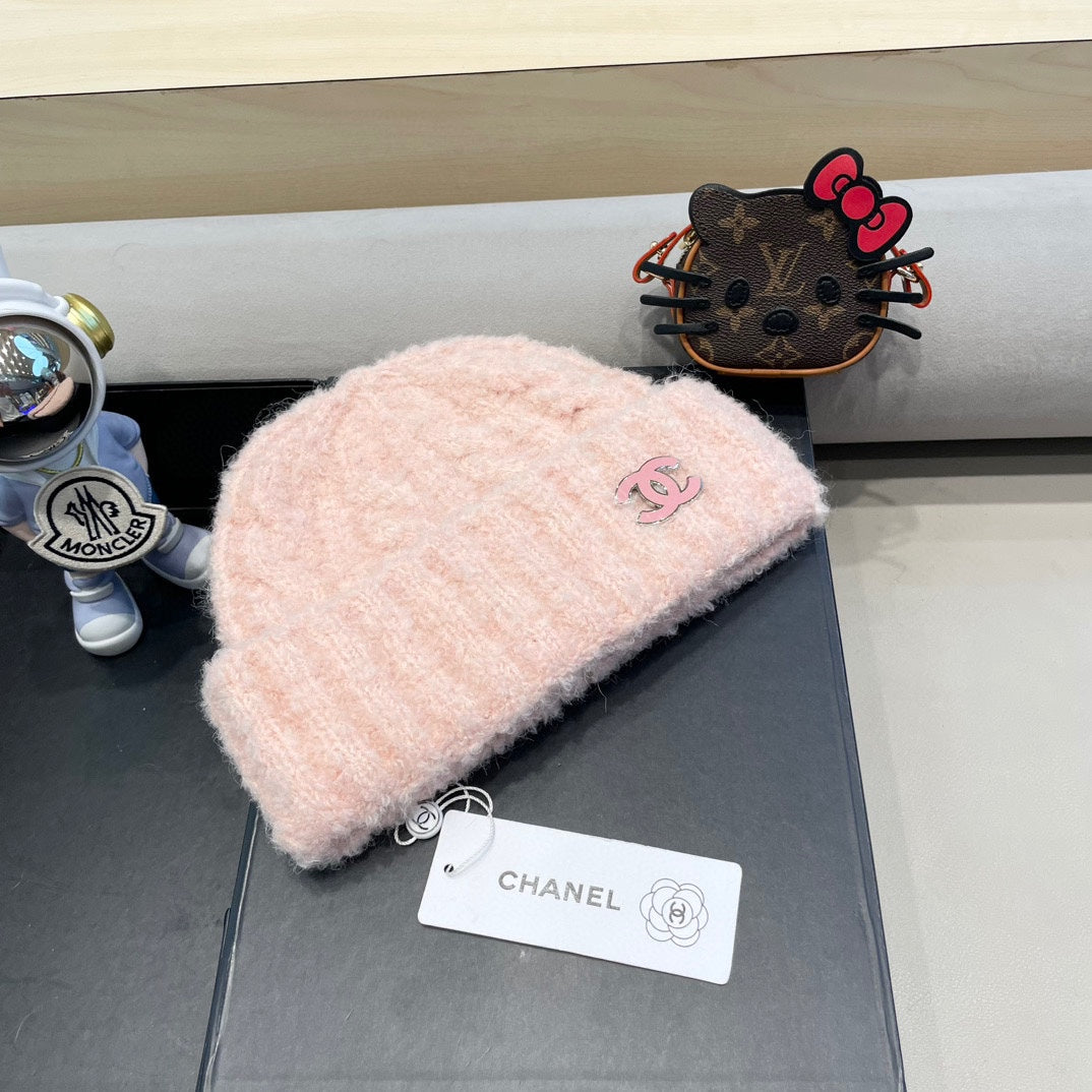 BONNET EN LAINE ROSE CLAIR 413329 