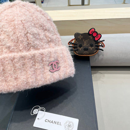 BONNET EN LAINE ROSE CLAIR 413329 
