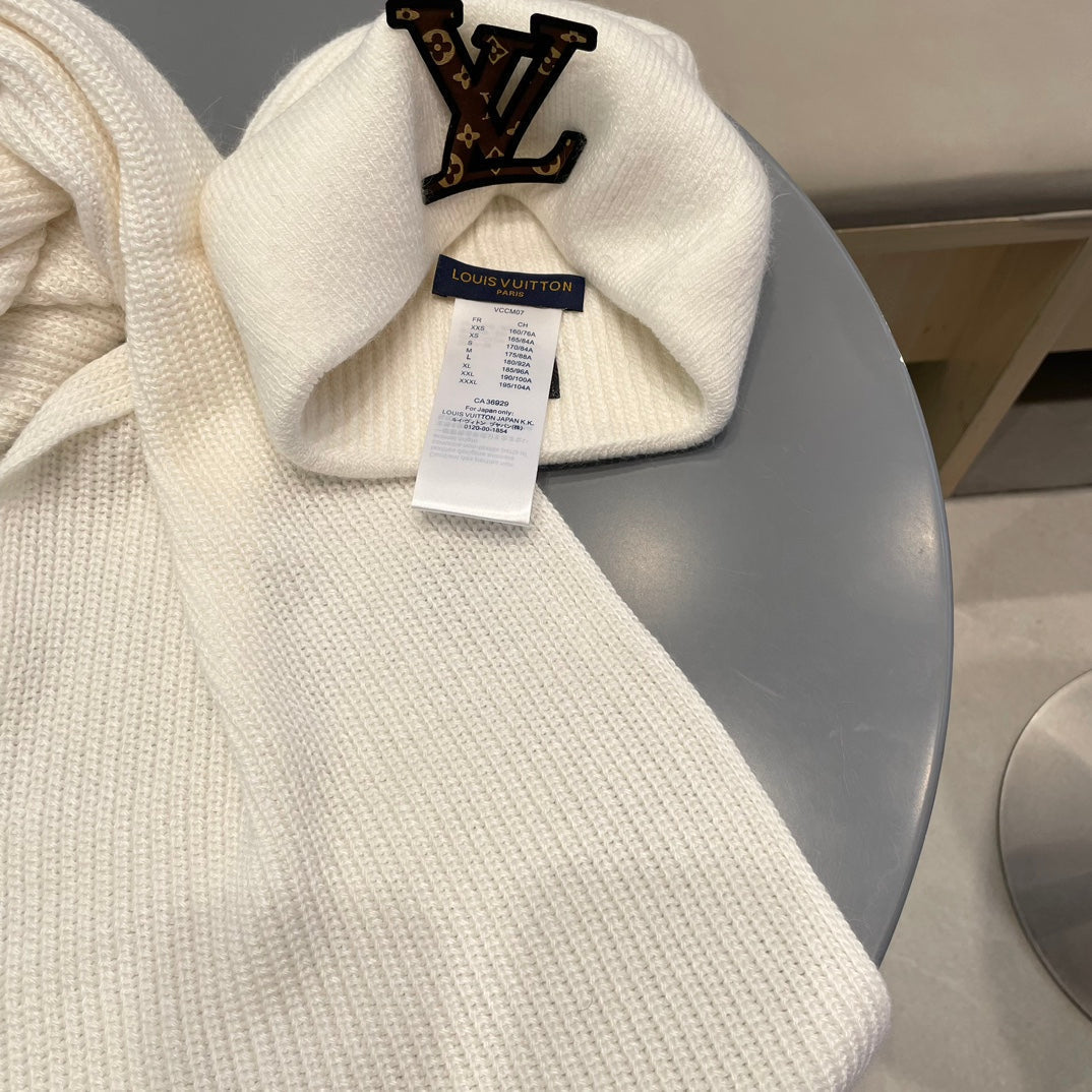 ENSEMBLE ÉCHARPE ET BONNET CLASSIQUES EN LAINE BLANCHE 414786 