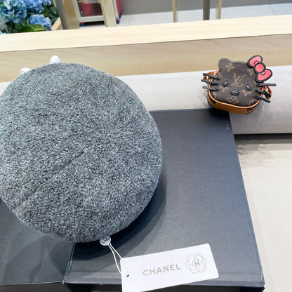 BÉRET EN COTON ET LIN GRIS RHINO 417831 