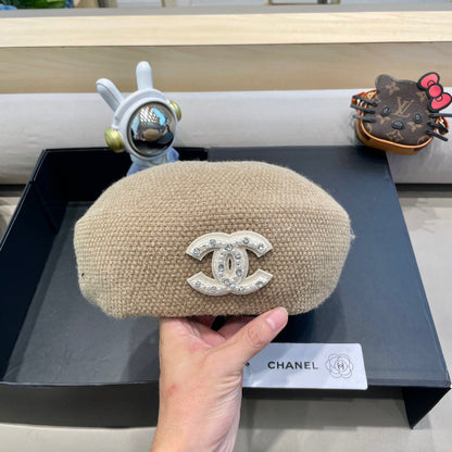 BÉRET EN COTON ET LIN ÉCRU TAN 417834 