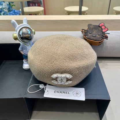BÉRET EN COTON ET LIN ÉCRU TAN 417834 