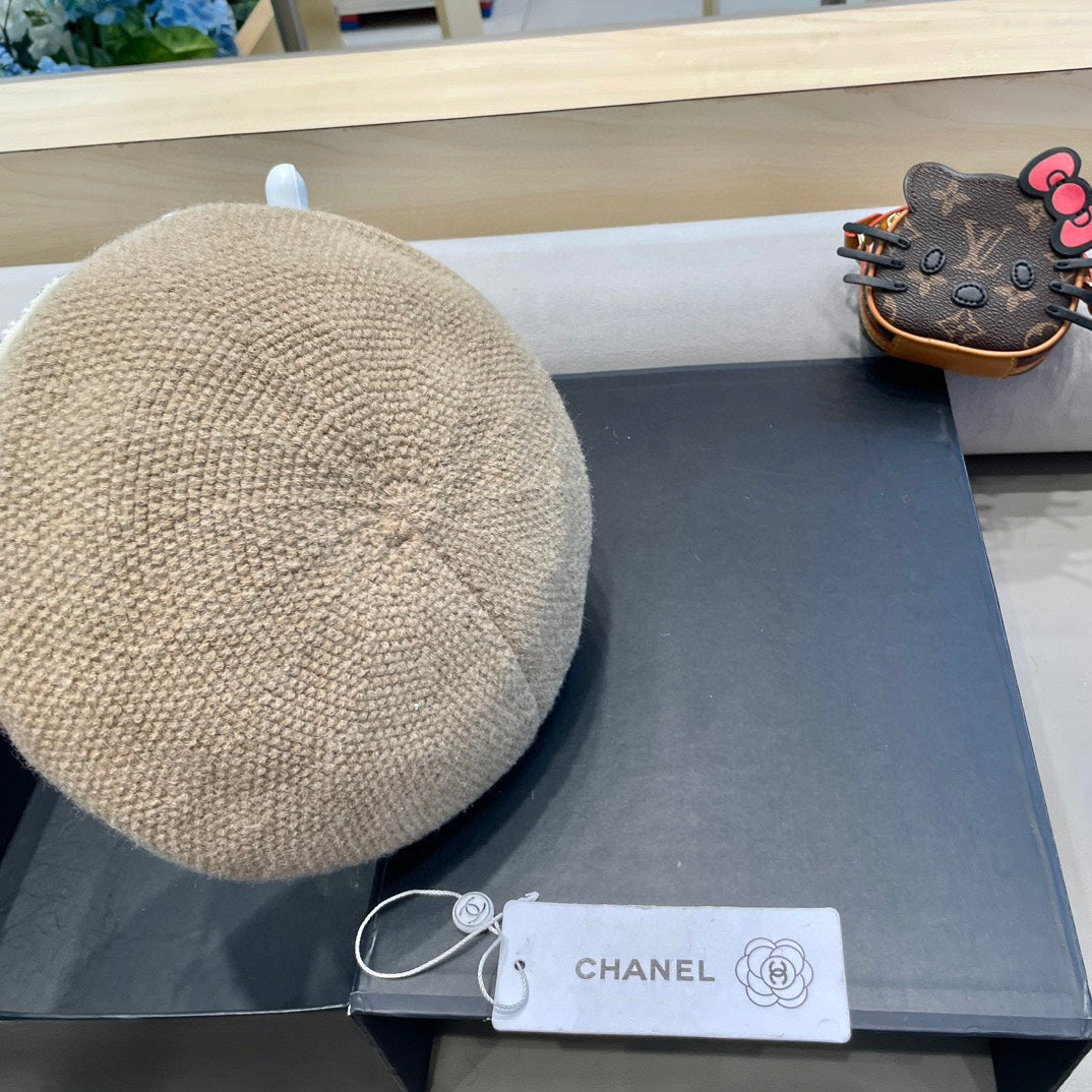 BÉRET EN COTON ET LIN ÉCRU TAN 417834 