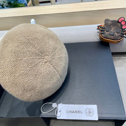 BÉRET EN COTON ET LIN ÉCRU TAN 417834 