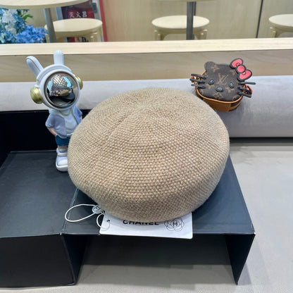 BÉRET EN COTON ET LIN ÉCRU TAN 417834 