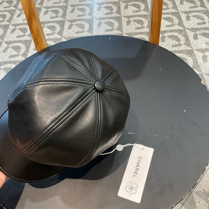 CASQUETTE BAKER BOY EN CUIR DE VEAU MARRON TORTILLA 419446 