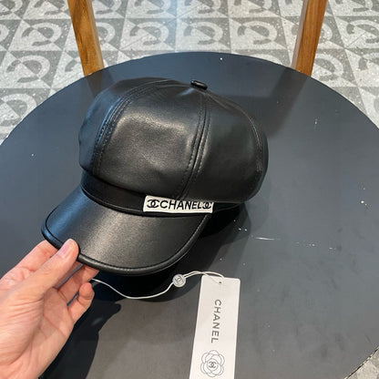 CASQUETTE BAKER BOY EN CUIR DE VEAU MARRON TORTILLA 419446 